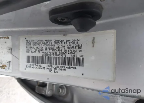 2005 Toyota Corolla Le из США, поврежденный, VIN JTDBR32E252053576